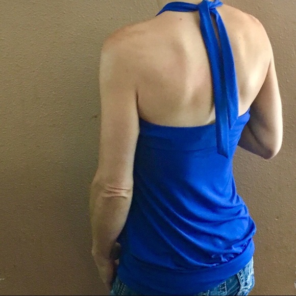 EXPRESS Reversible Blue Halter Strapless Tube Tank Top Juniors Size Small - Picture 11 of 11